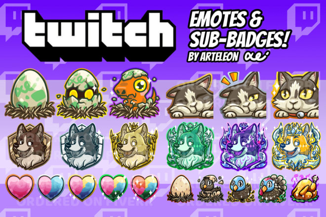 I will create custom premium twitch emotes and sub badges