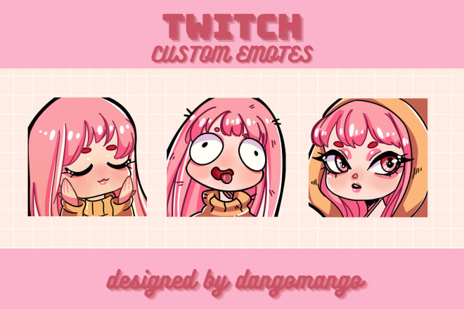 I will create cute custom emotes for twitch, discord, etc