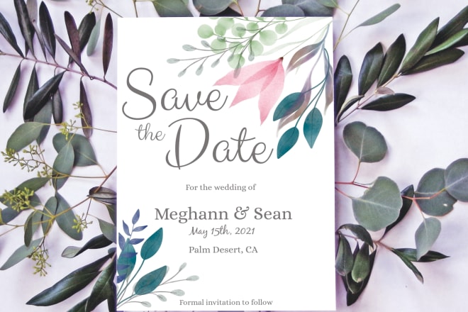 I will create digital wedding invitation and signs