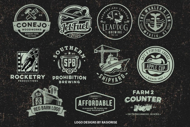 I will create emblem, classic and vintage logo