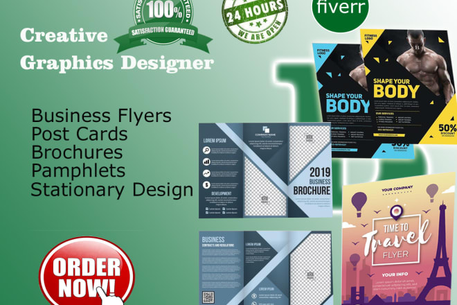 I will create eyecatching pamphlet brochure poster and flyers in 24 hours