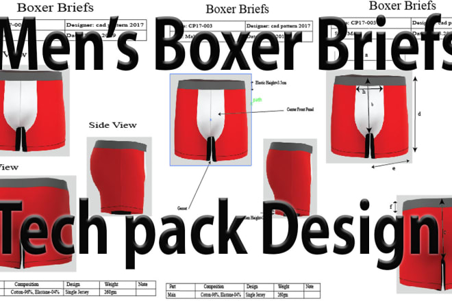 I will create flat sketch and garments tech pack