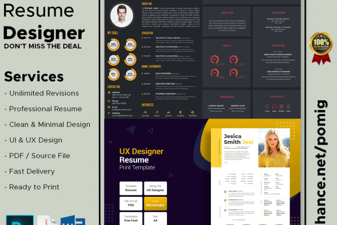 I will create modern minimal and pro resume and CV design