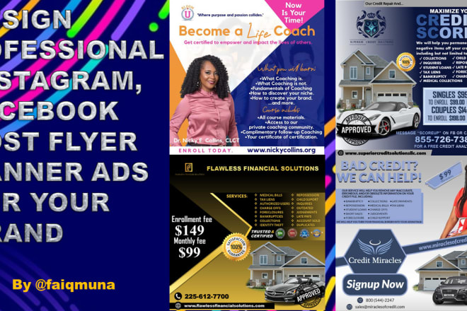 I will create professional instagram fb post design for your brand