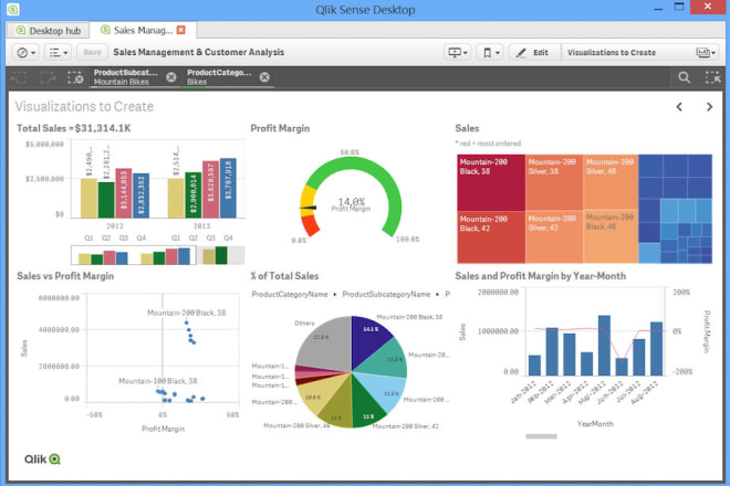 I will create qlik sense charts and visualizations