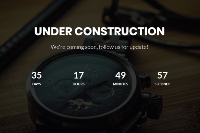 I will create under construction coming soon 404 error landing page