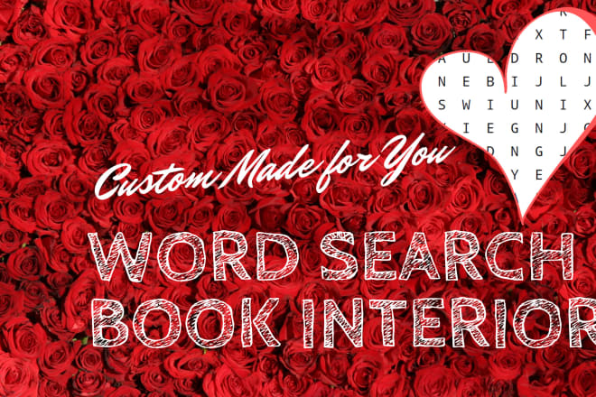 I will create word search book interiors that sell