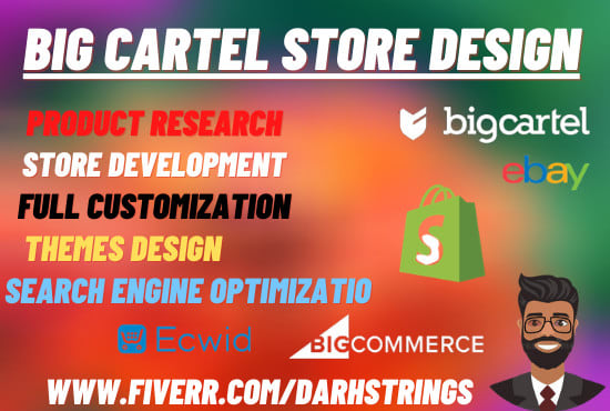 I will customize big cartel store, shopify, etsy, ebay and boost traffic