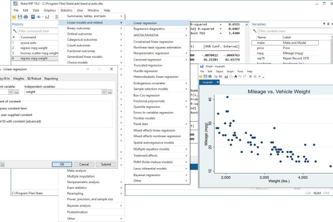 I will data analysis using stata and spss