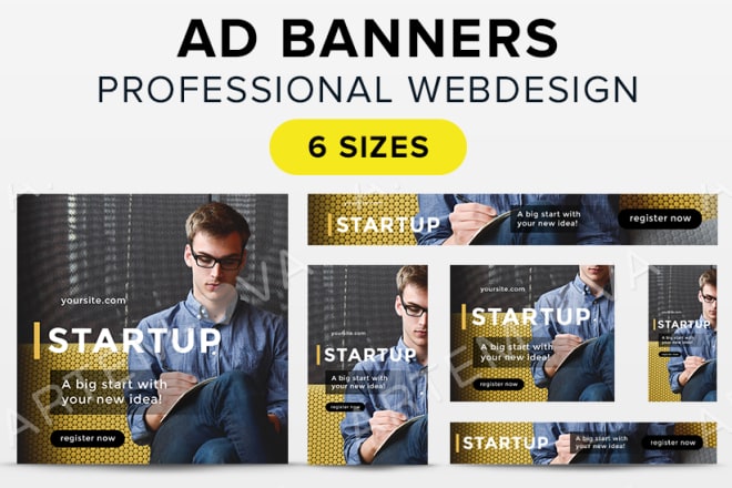 I will design 6 professional web banners for ads