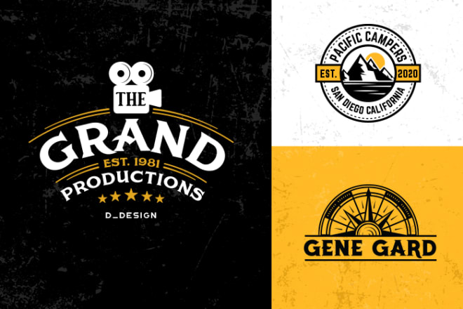 I will design a retro vintage logo for you