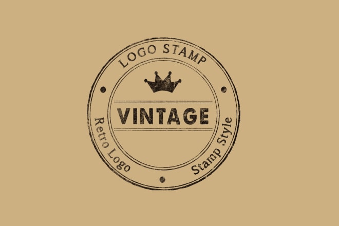 I will design a vintage retro logo stamp