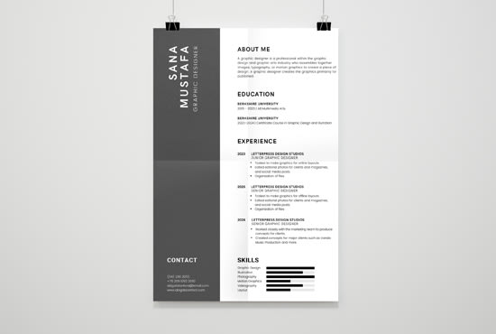 I will design and modify resume, cv, cover letter, invoices