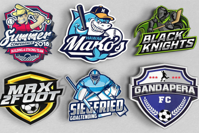 I will design baseball football hockey basketball fantasy logo