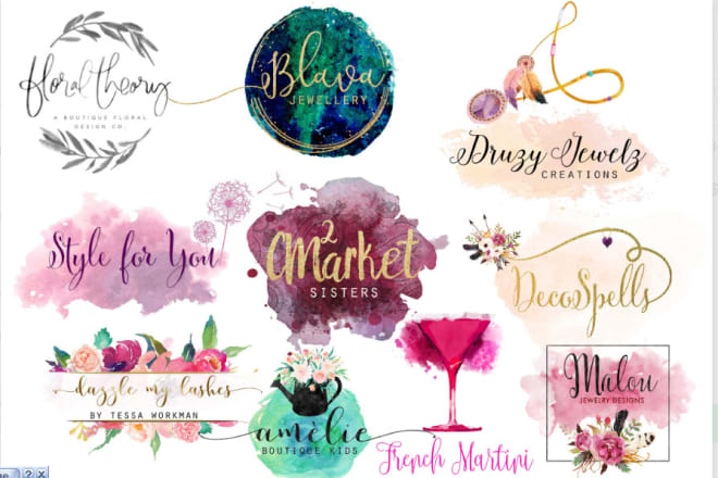 I will design beautiful luxury signature feminine watercolor logo