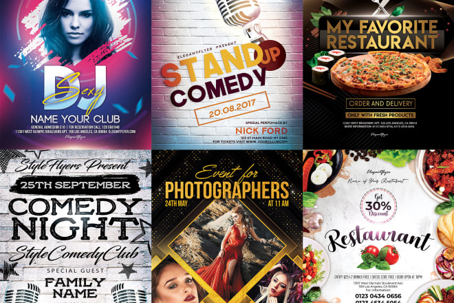 I will design comedy, sports, party and events flyers