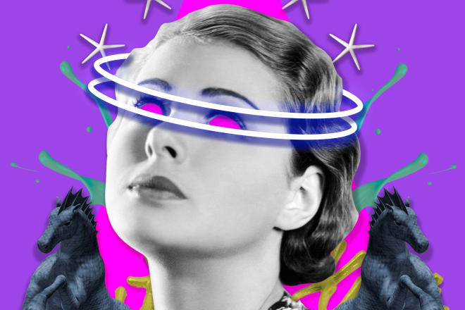 I will design customized vintage digital collage art