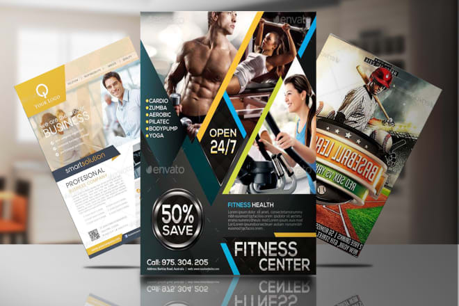 I will design flyer brochure for fitness, sports and business