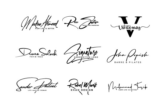 I will design handwriting, scripted, signature, cursive, handwritten logo
