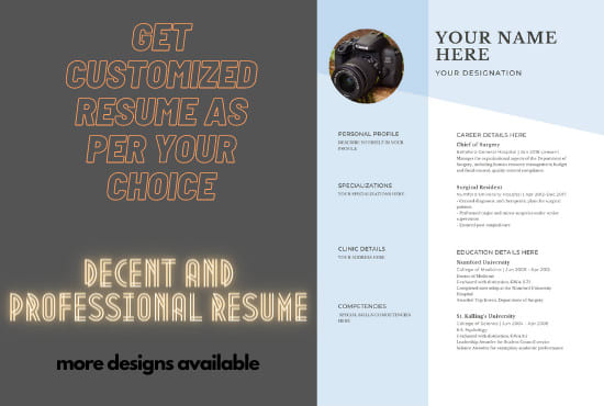 I will design professional resume, CV, youtube thumbnail template