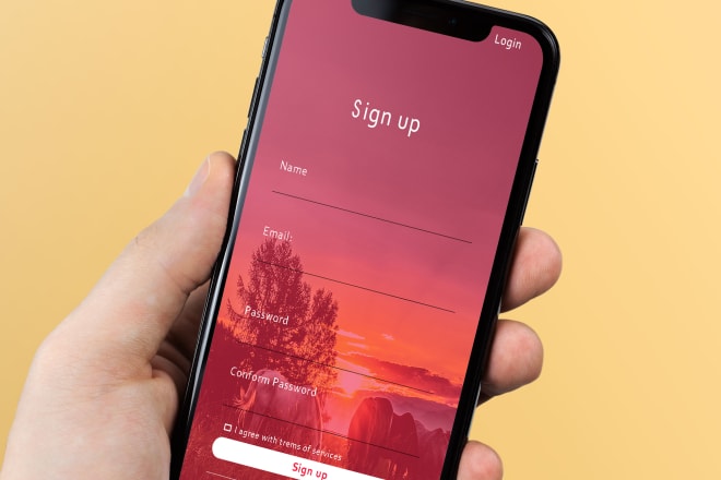 I will design signup and login page for mobile app and website