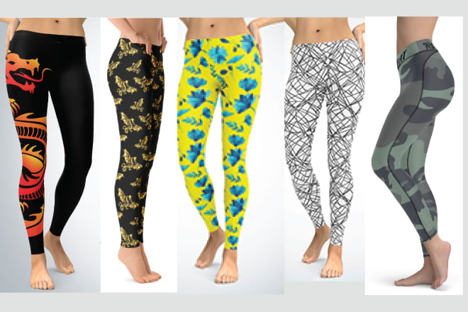 I will design sports yoga leggings top textiles clothing apparel