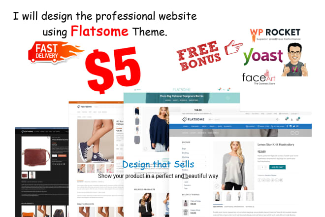 I will design the professional website using flatsome theme