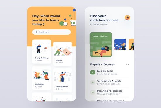 I will develop e learning app, online course app,udemy app,thinkific online course