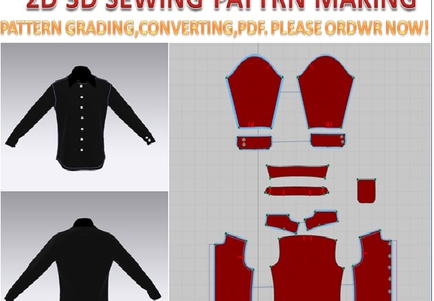 I will do 2d 3d sewing pattern making for your project