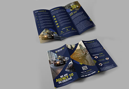 I will do a bifold or trifold brochure design