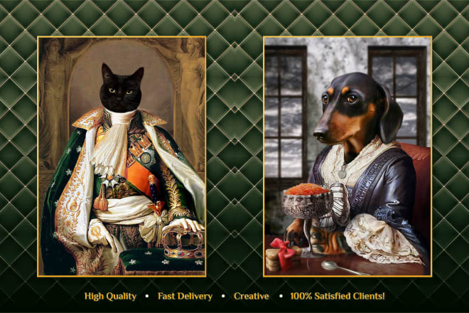 I will do a custom oil painting pet portraits, dog or any pet
