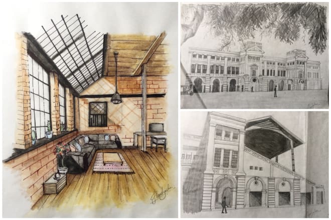 I will do all kind of architectural hand sketches