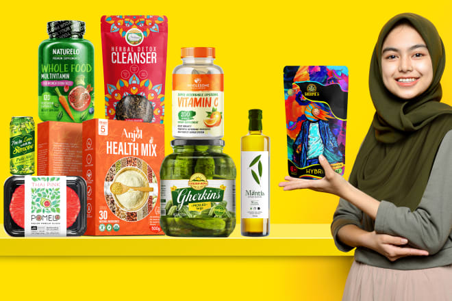I will do attractive packaging label and pouch bag design