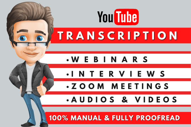 I will do audio or video youtube transcription with srt file