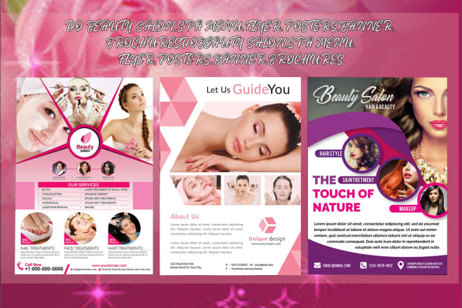 I will do beauty salon,spa menu,flyer,posters,banner,brochures