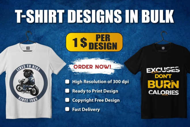 I will do bulk t shirt designs for amazon printful and teespring