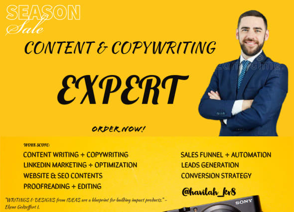 I will do creative copywriting, articles, blogpost resume SEO and website contents