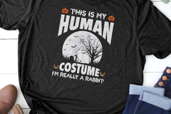 I will do custom creative and graphic halloween t shirt design