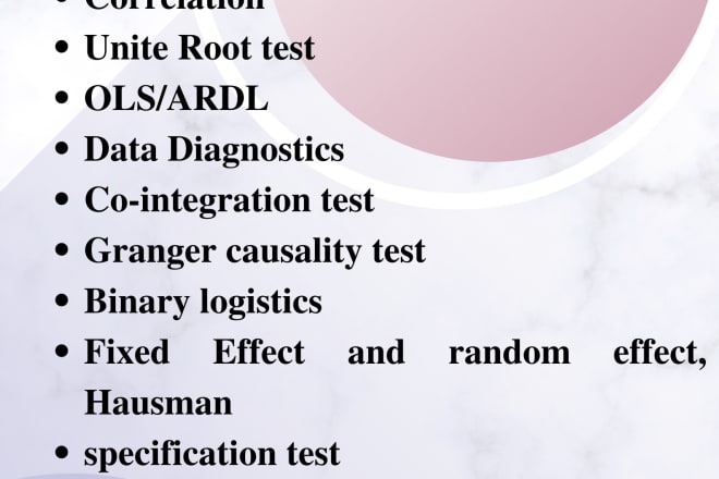 I will do data analysis with excel, spss, eviews and stata