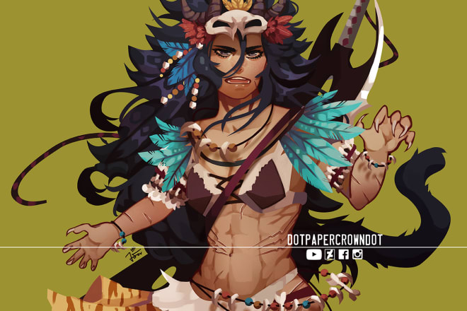 I will do digital art illustration commission waist up