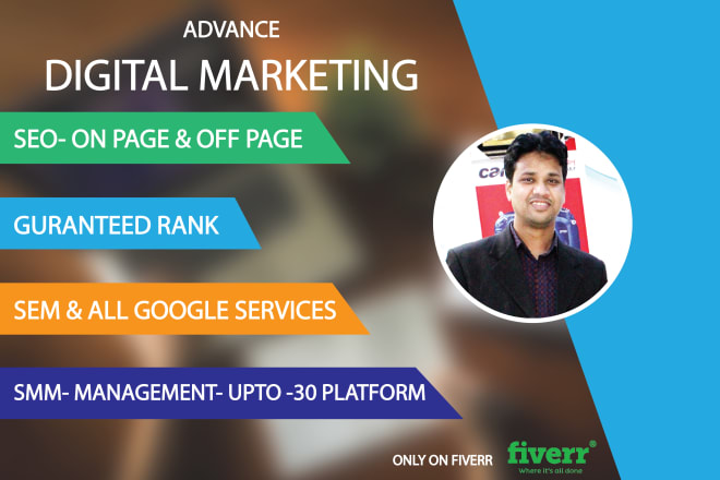 I will do digital marketing with seo,sem,smm and google services