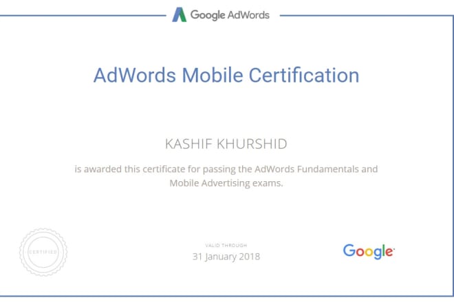 I will do google adwords certfication for you