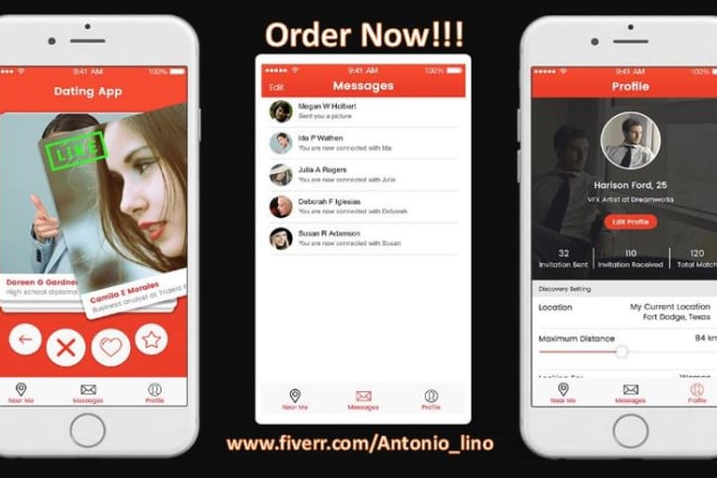 I will do matchmaking app, dating app video chat app, social medial app, dating website