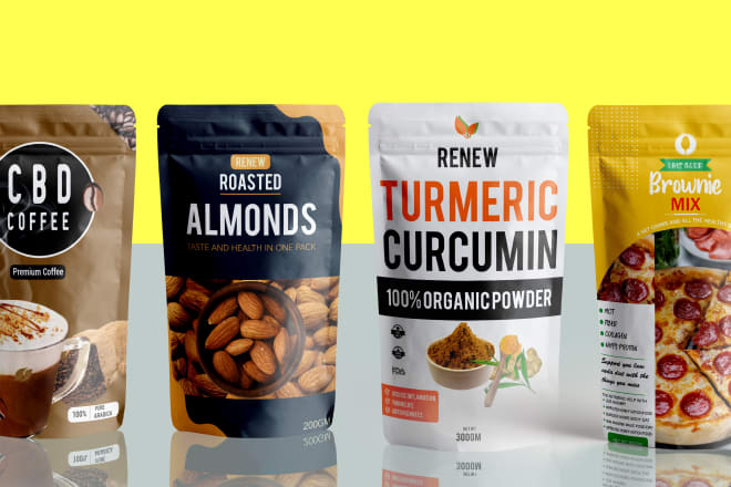 I will do pouch design,food packaging,mylar bag, pouch bag design,and pouch label