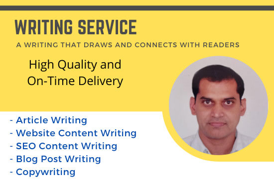 I will do quality article writing, website content, SEO content, blog post, copywriting