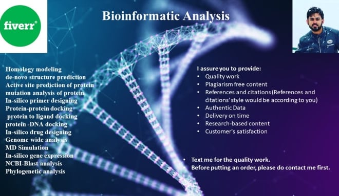 I will do scientific writing and bioinformatics analysis