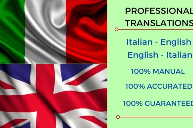 I will do translation from italian to english and viceversa