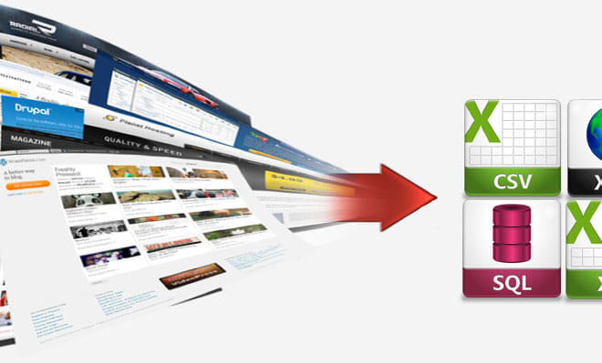 I will do web scraping, screen scraping and data mining