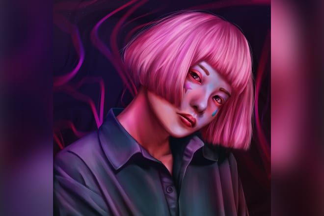 I will draw a semi realistic anime style portrait of your character