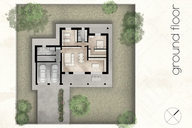 I will draw artistic floor plan